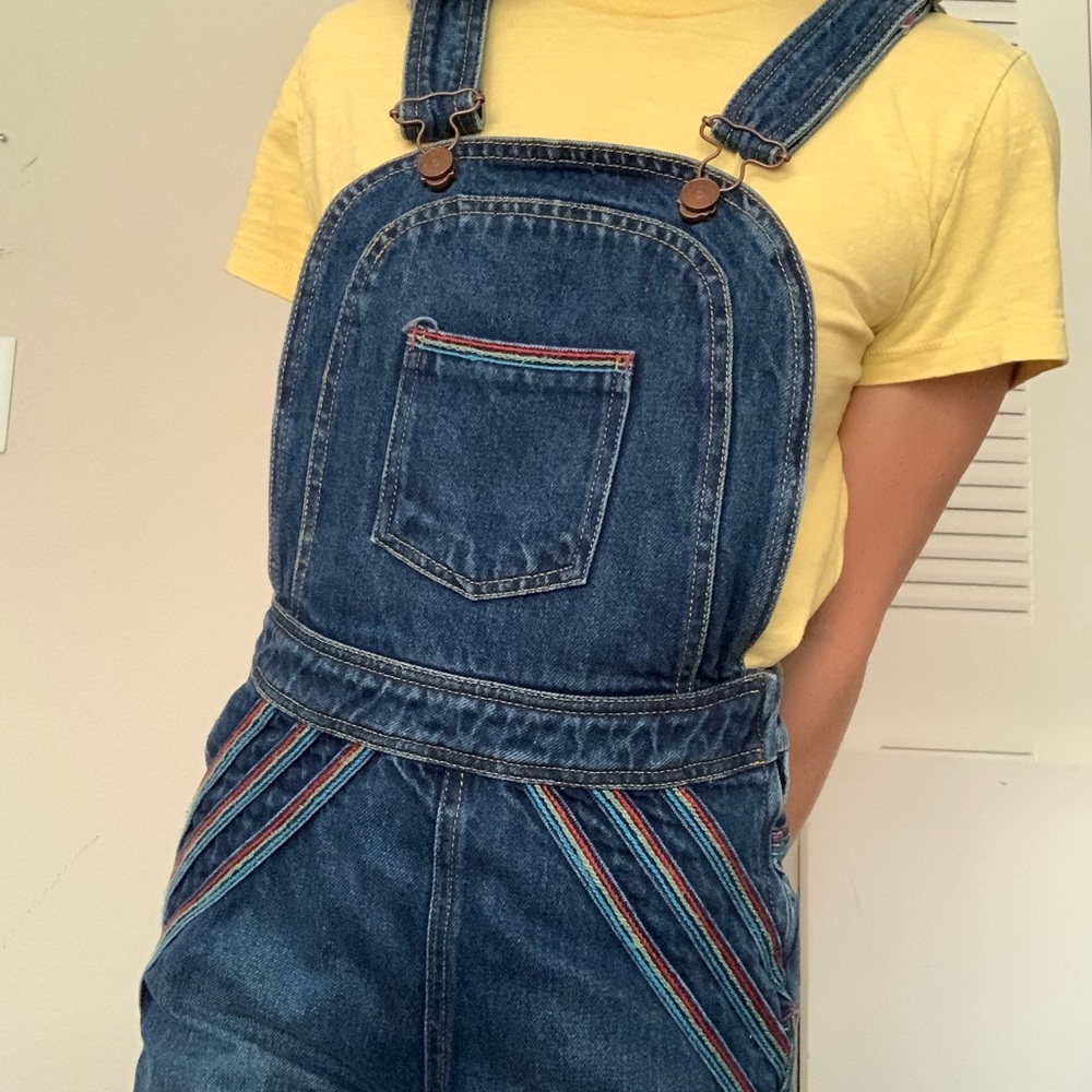 Free People rainbow overalls